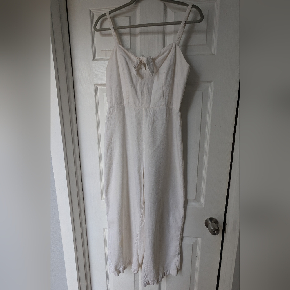 White Linen Jumpsuit* (READ DESCRIPTION)